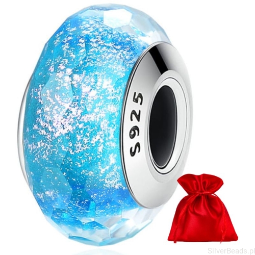 Srebrny charms gratis elegancki satynowy woreczek do zamówienia B580.jpg