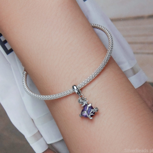 Kryształowe serce i róża charms do bransoletki modułowej typu pandora i innych G414.jpg