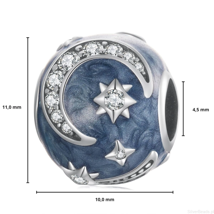 G421 wymiary koralika charms nocne niebo ze srebra próby 925.jpg