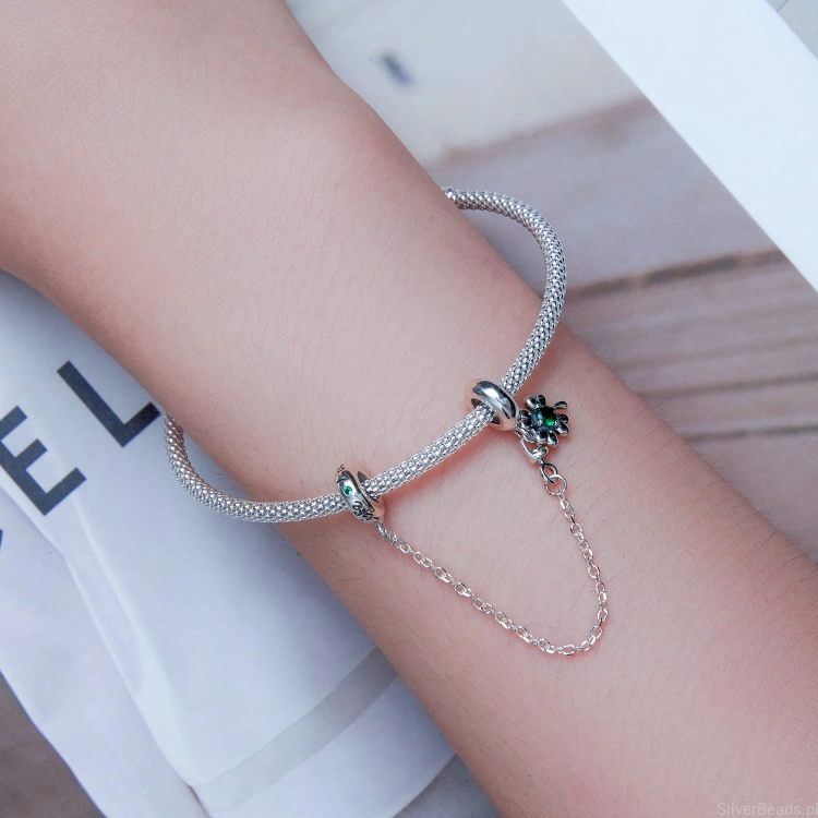 Srebrne zabezpieczenie charms łańcuch G433.jpg