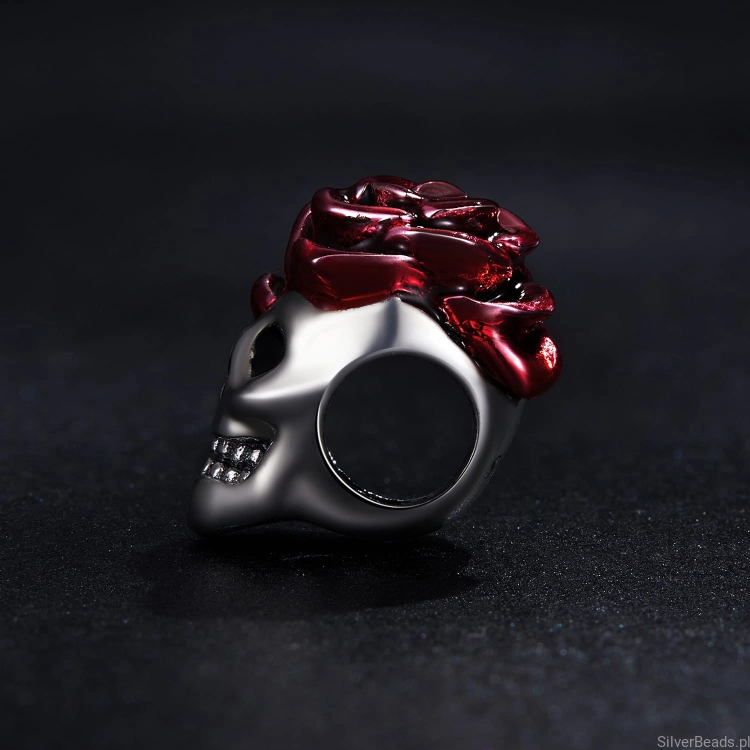 charms różą i czaszka ze srebra próby 925 G436.jpg