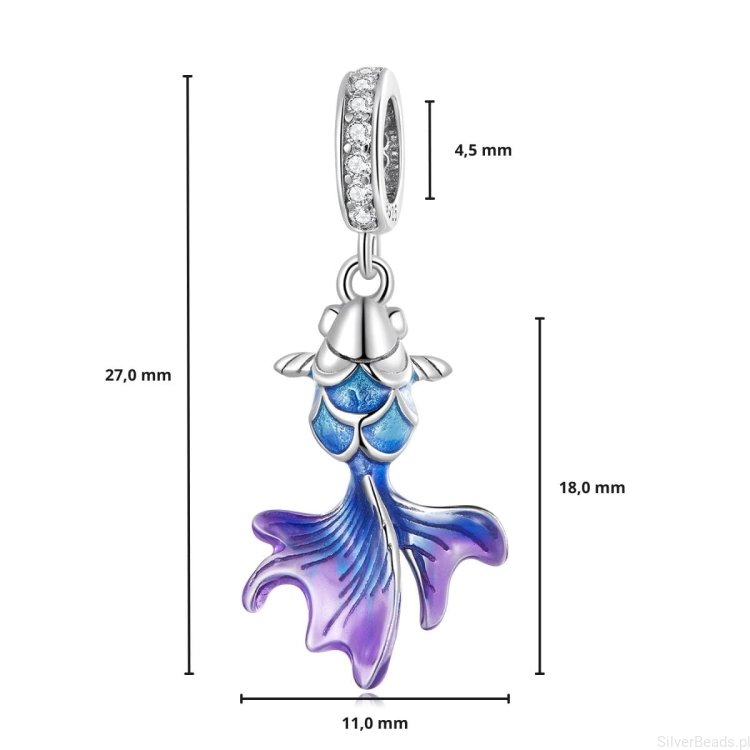 G463 wymiary zawieszki charms Emaliowana Ryba ze srebra próby 925.jpg