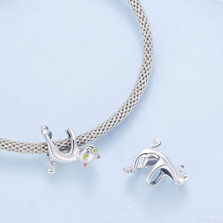 Srebrny koralik kot do  bransoletki charms G480.jpg