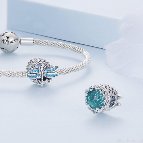 Srebrny Charms ważka do bransoletki modułowej typu Pandora G494