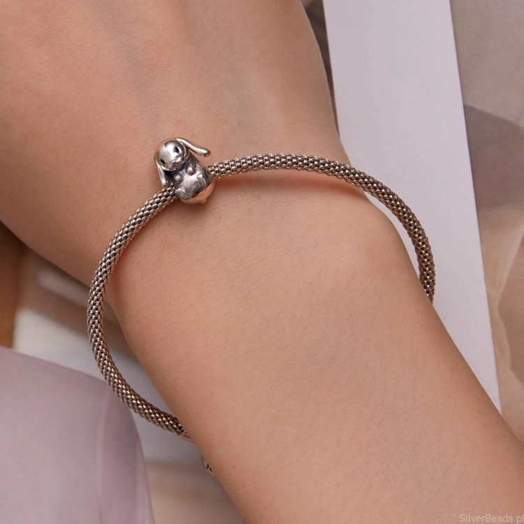 Zajączek charms do bransoletki Pandora lub innej bransoletki modułowej G500