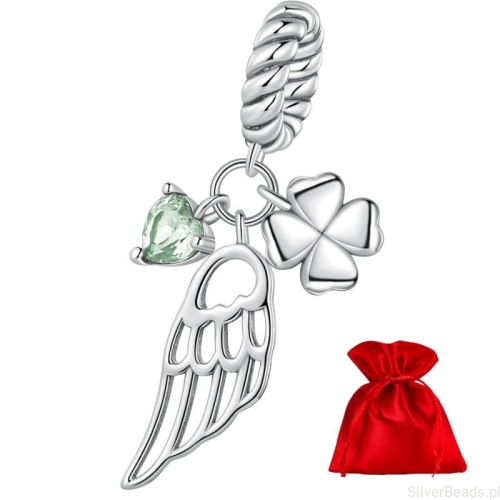 G517 Woreczek czerwony gratis do zamówienia charms skrzydło