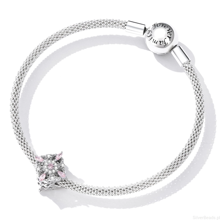 Srebrna bransoletka modułowa typu Pandora i vintage charms G524