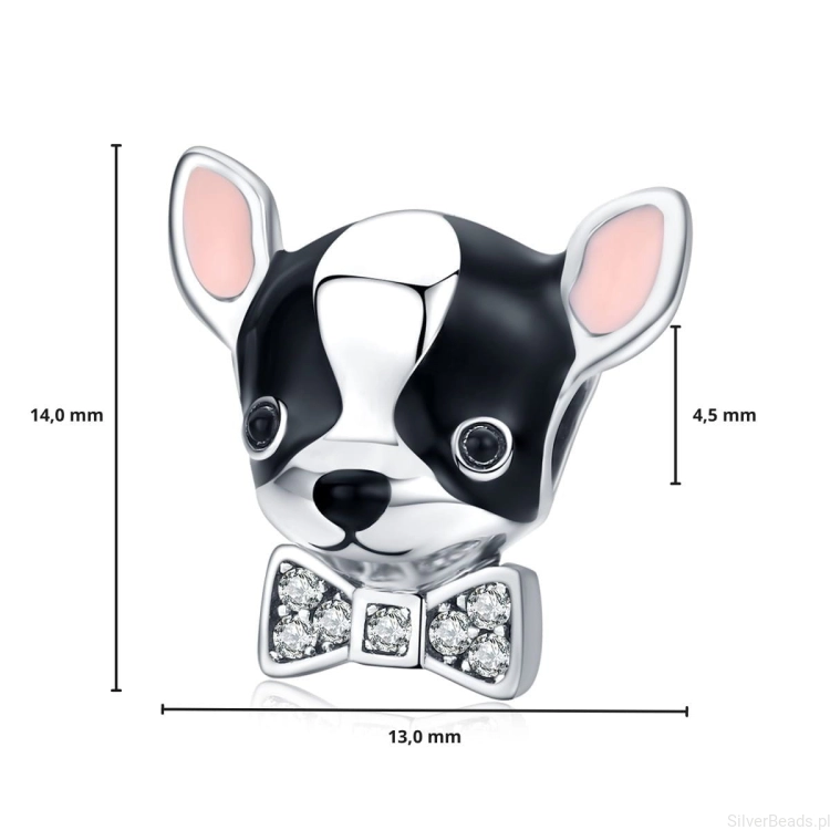 G112 Wymiary koralika charms pies chihuahua ze srebra próby 925.jpg
