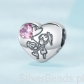 srebrny charms dwie siostry prezent G531