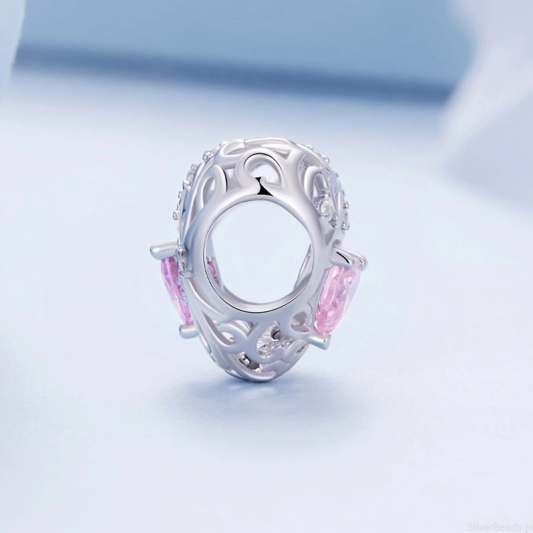 charms ze srebra 925 serce z kryształem G533