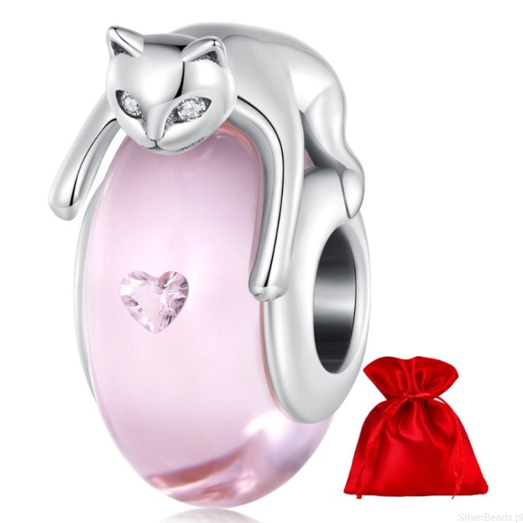 G550 Satynowy woreczek gratis do zamówienia koralika z kotkiem