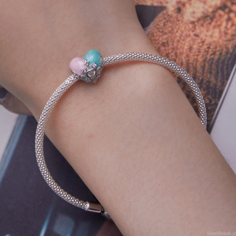 Serce Faberge charms do Pandora i innych bransoletek modułowych G555