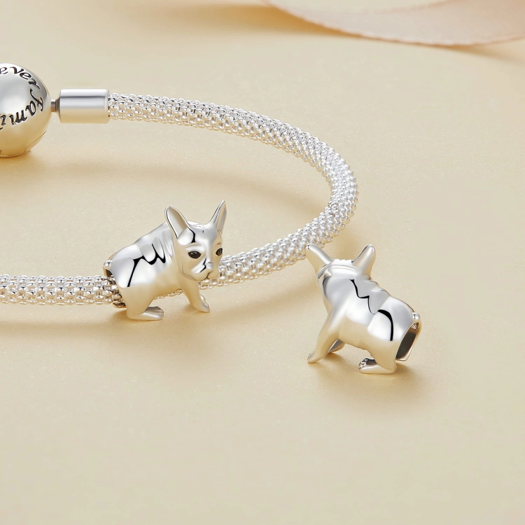 Srebrne zawieszki charms pieski zawieszki i koralik i do bransoletek G566