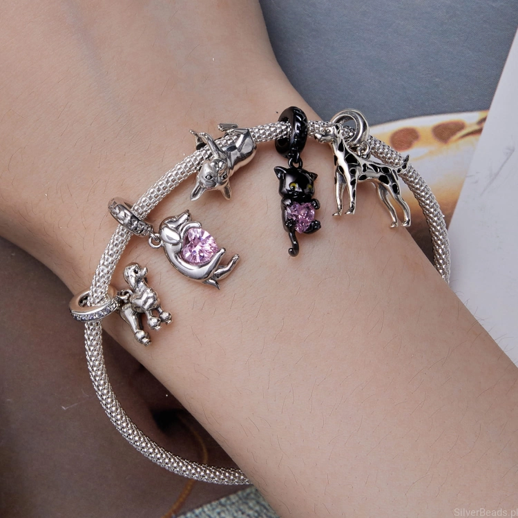 Kolekcja srebrnych zawieszek do bransoletek modułowych charms G566