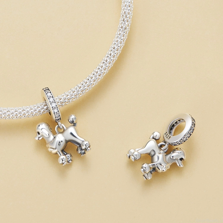 Srebrne zawieszki charms pieski pudle G567