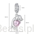 wymiary zawieszki charms ze srebra próby 925 beads piesek z sercem G569