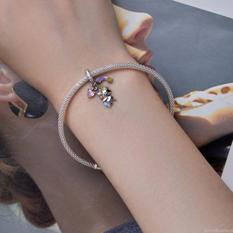 Srebro 925 ale charms jednorożec do Pandory, SilverBeads i bransoletek modułowych innych znanych producentów G579