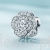 Srebro 925 charms koralik kwiat róży z kryształami G596