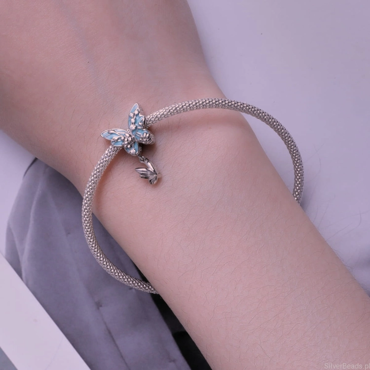 Srebrny charms zielony motyl do bransoletek modułowych Pandora SilverBeads Apart Kruk Yes i innych znanych producentów.