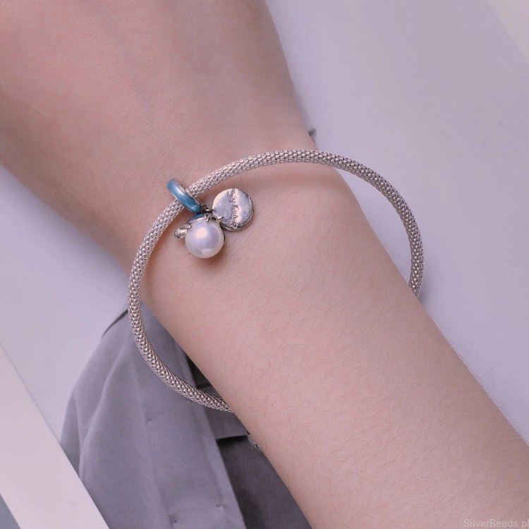 Uniwersalny srebrny charms Żółw z perłą pasujący do Pandora SilverBeads Apart Yes Kuru i innych bransoletek modułowych G629