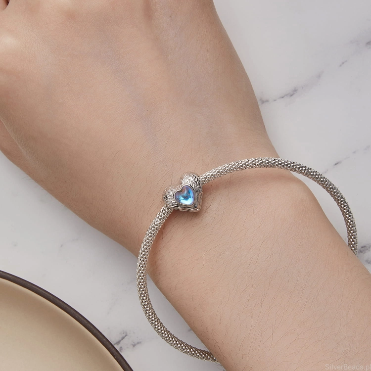 Uniwersalny srebrny charms serce pasujący do Pandora SilverBeads Apart Yes Kuru i innych bransoletek modułowych