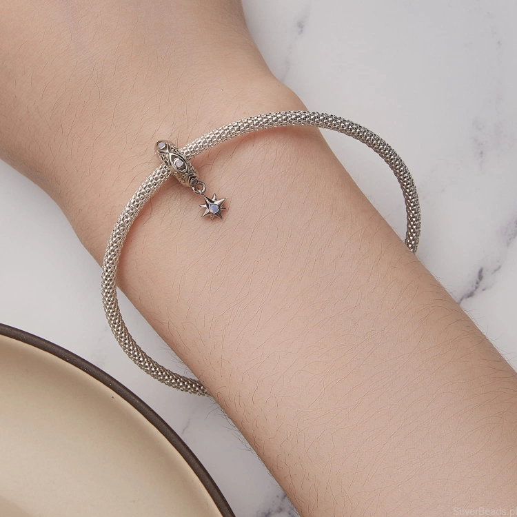 Uniwersalny srebrny charms Gwiazda pasujący do Pandora SilverBeads Apart Yes Kuru i innych bransoletek modułowych G664
