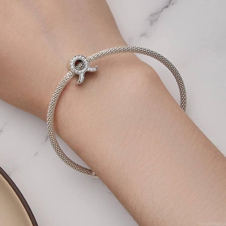Uniwersalny srebrny charms Znak zodiaku byk ozdobiony kryształkami pasujący do Pandora SilverBeads Apart Yes Kuru i innych bransoletek modułowych