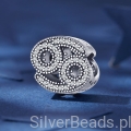 Charms srebro 925 Znak zodiaku Rak ozdobiony kryształkami koralik do bransoletki modułowej charms G668
