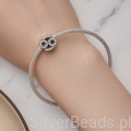 Uniwersalny srebrny charms Znak zodiaku Rak ozdobiony kryształkami pasujący do Pandora SilverBeads Apart Yes Kuru i innych bransoletek modułowych