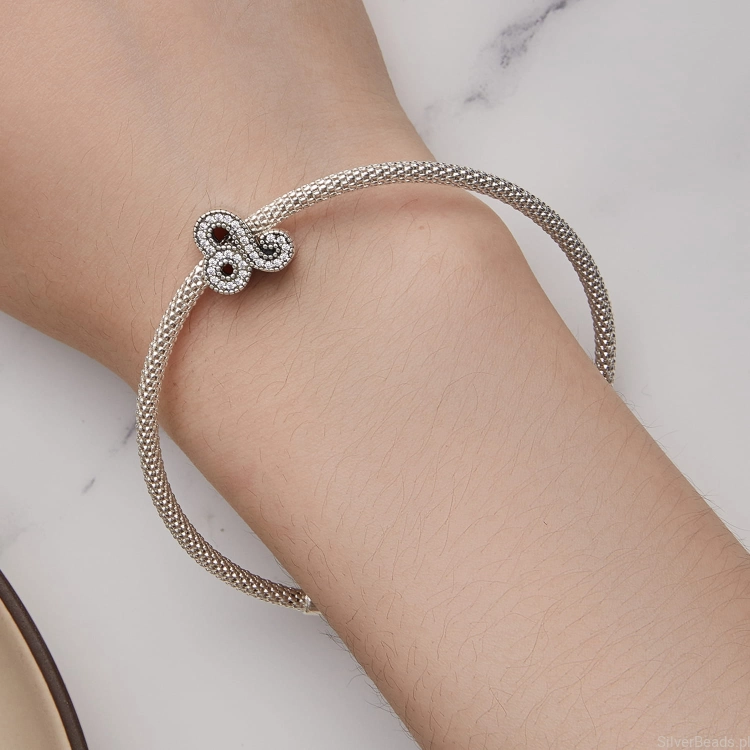 Uniwersalny srebrny charms Znak zodiaku Lew ozdobiony kryształkami pasujący do Pandora SilverBeads Apart Yes Kuru i innych bransoletek modułowych G669