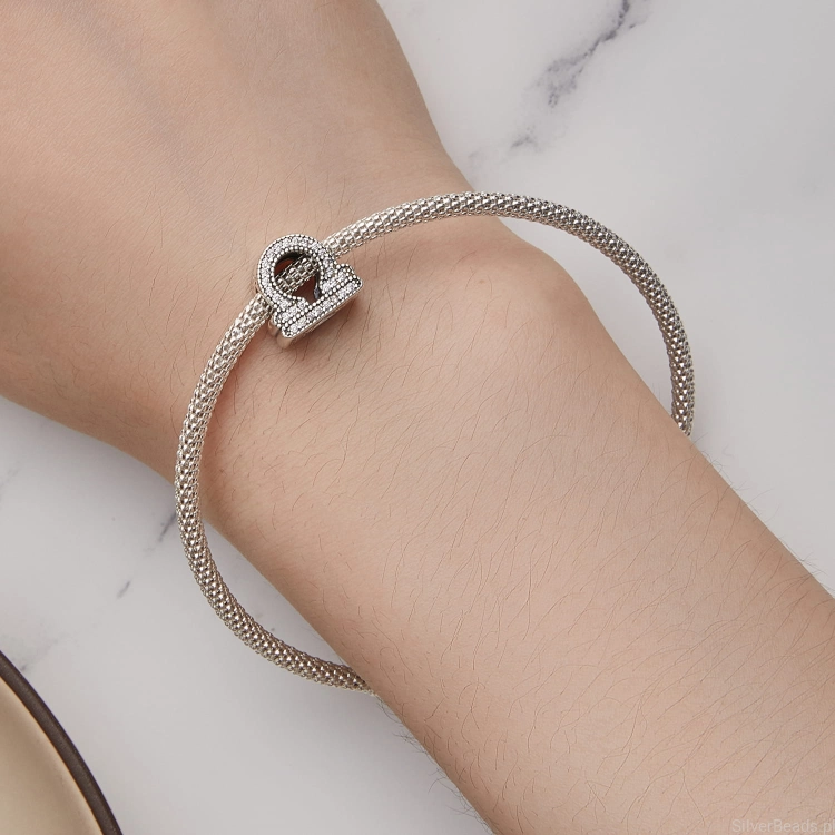 Uniwersalny srebrny charms Znak zodiaku Waga ozdobiony kryształkami pasujący do Pandora SilverBeads Apart Yes Kuru i innych bransoletek modułowych