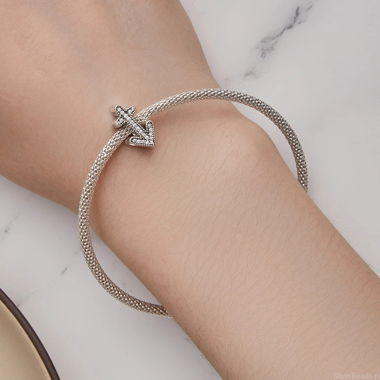 Uniwersalny srebrny charms znak zodiak Strzelec pasujący do Pandora SilverBeads Apart Yes Kuru i innych bransoletek modułowych G673