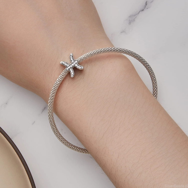 Uniwersalny srebrny charms zodiak Ryby pasujący do Pandora SilverBeads Apart Yes Kuru i innych bransoletek modułowych G676