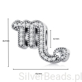 Wielkość koralika charms ze srebra próby 925 beads Znak zodiaku Skorpion ozdobiony kryształkami. G672