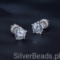 Sztyfty ze srebra z Moissanitem KM05