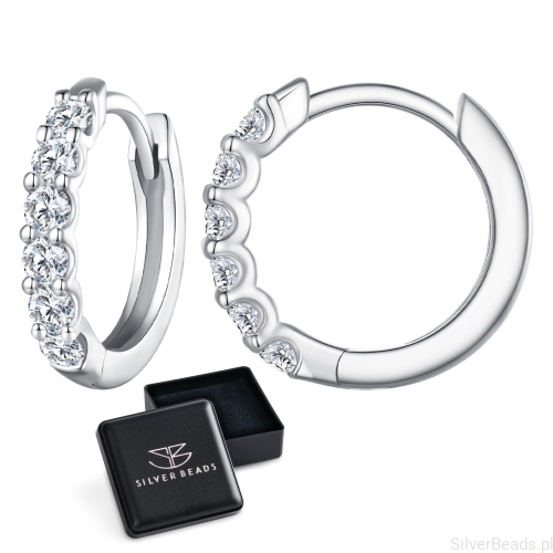 Eleganckie prezentowe pudełeczko gratis do kolczyków kół z moissanitem KM07