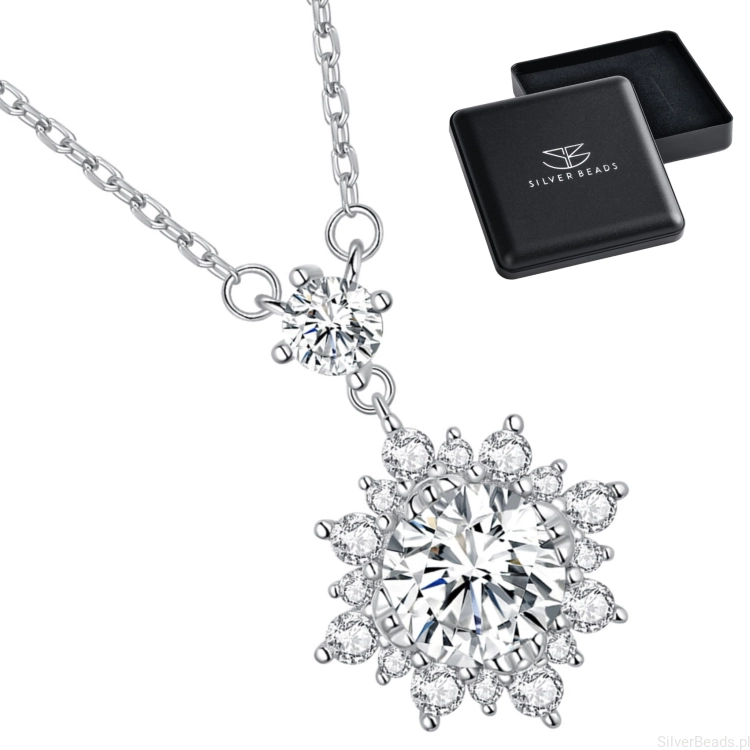 Eleganckie prezentowe pudełeczko gratis do naszyjnika z Moissanitem NM07