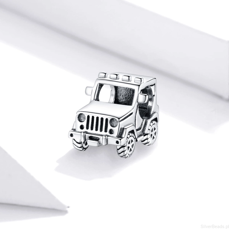 Charms srebro 925 Samochód terenowy Jeep koralik do bransoletki modułowej charms