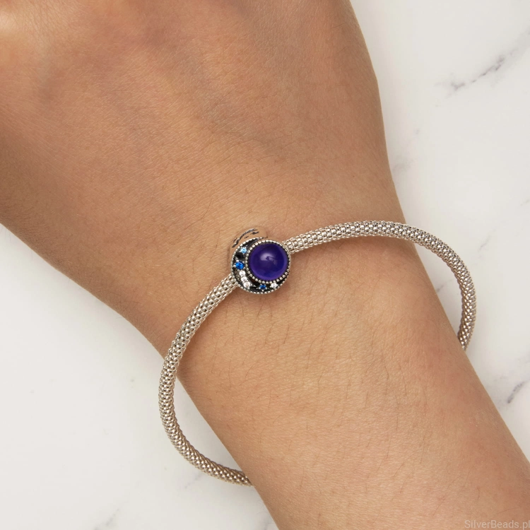 Uniwersalny srebrny charms księżyc pasujący do Pandora SilverBeads Apart Yes Kuru i innych bransoletek modułowych