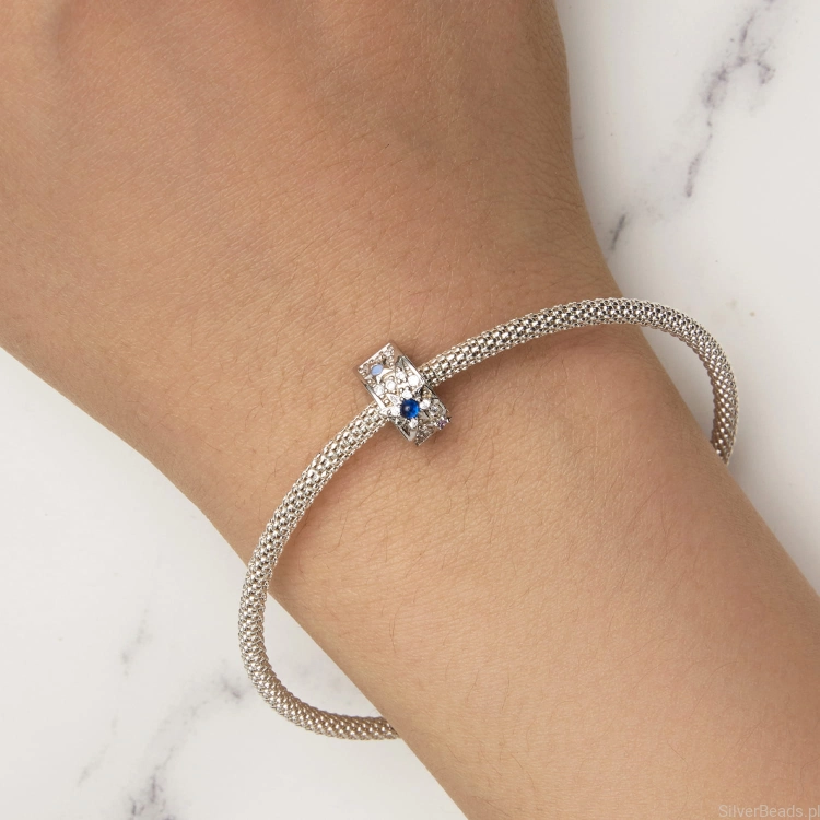 Uniwersalny srebrny charms Spinka stoper pasujący do bransoletek modułowych Pandora, SilverBeads, Apart, Yes, Kuru i innych