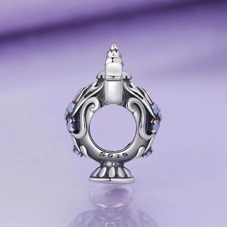 Charms ze srebra próby 925 Lampa Aladyna ozdobiona kryształkami G744