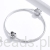 Srebrna modułowa bransoletka typu Pandora i charms charms serce z łapką pupila ozdobione czarnymi kryształkami G755