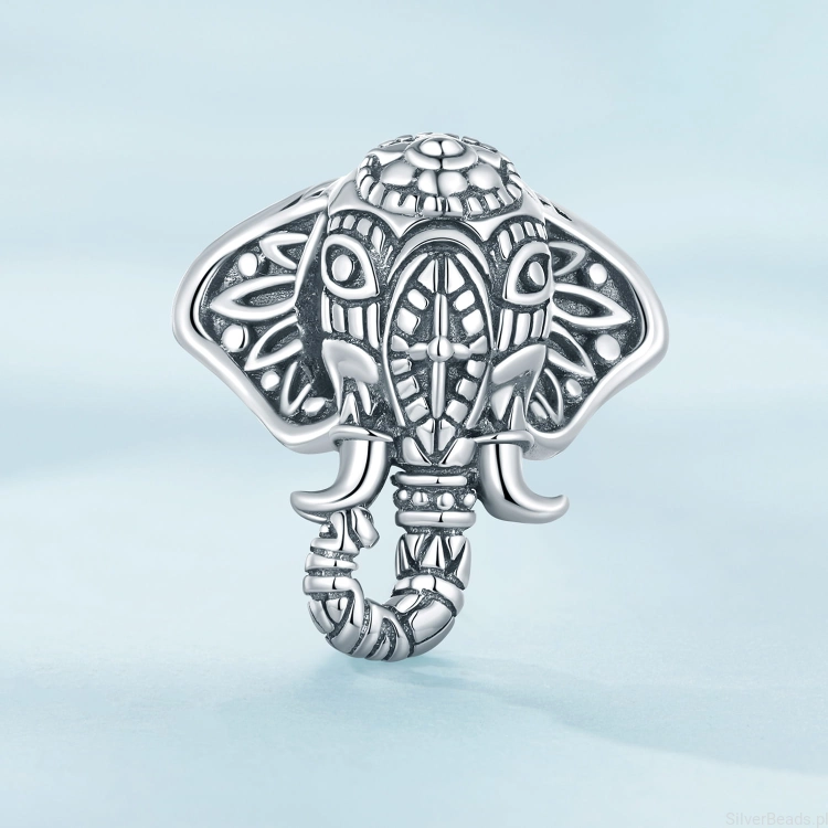 Charms srebro 925 Hinduski słoń koralik do bransoletki modułowej charms