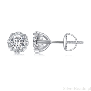 Srebrne kolczyki Moissanity 0,5 ct sztyfty srebro 925 