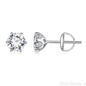 Srebrne kolczyki Moissanity 0,5 ct sztyfty srebro 925