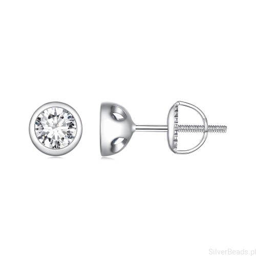 Srebrne sztyfty z Moissanitem 0,5 ct