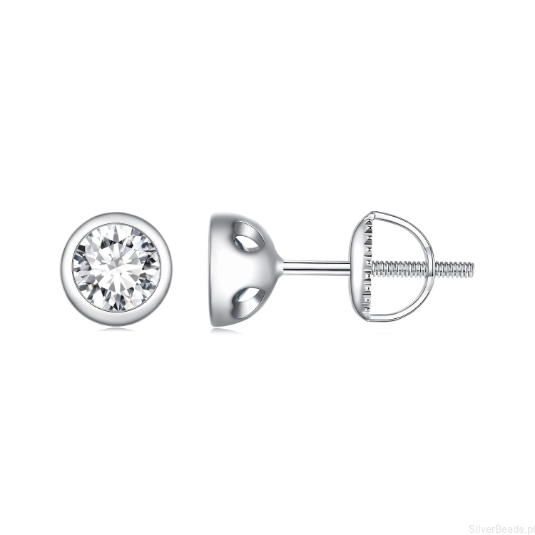 Srebrne sztyfty z Moissanitem 0,5 ct