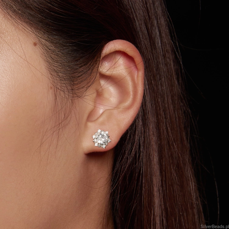 Srebro 925 i Moissanit kolczyki gwiazdki na gwiazdkę