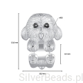Wielkość koralika charms ze srebra próby 925 beads Mały biały piesek Bichon frise