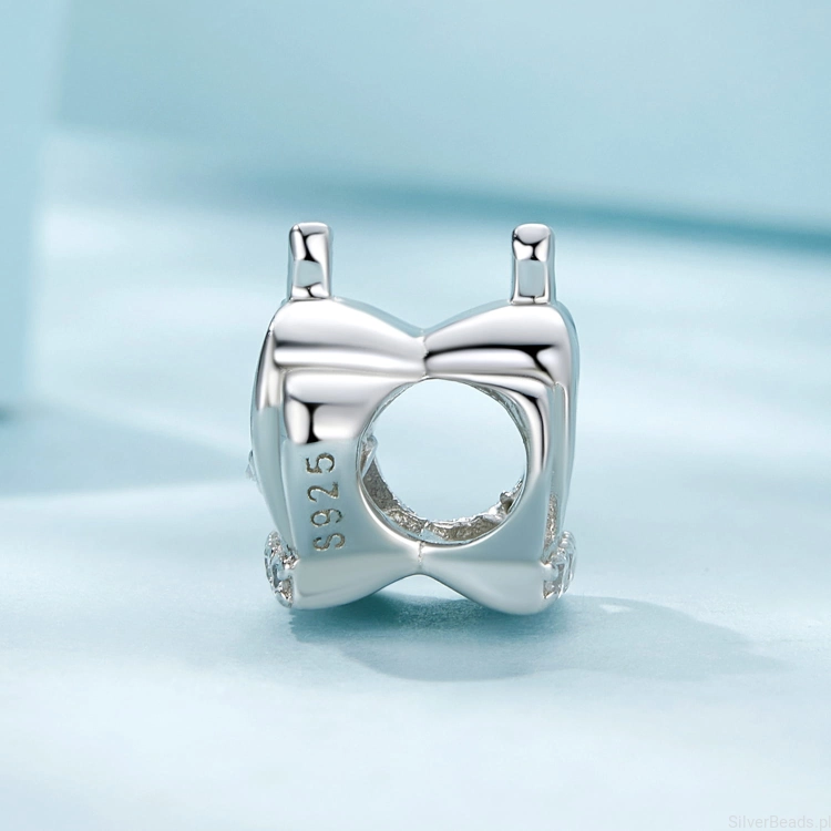 Charms ze srebra próby 925 Srebrna korona ozdobiona kryształkami